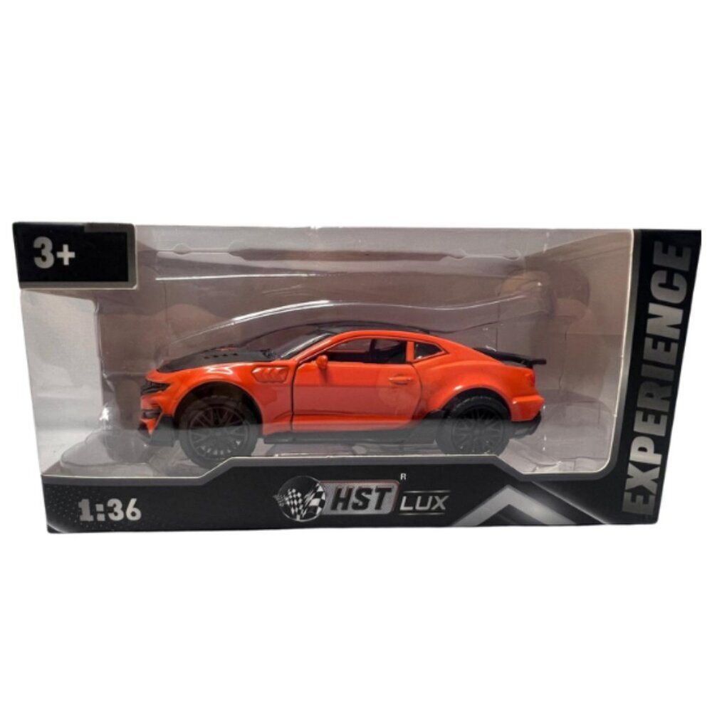 1:36 Sports Car Diecast Model Orange Black HST Lux Toy 3+ New In Box